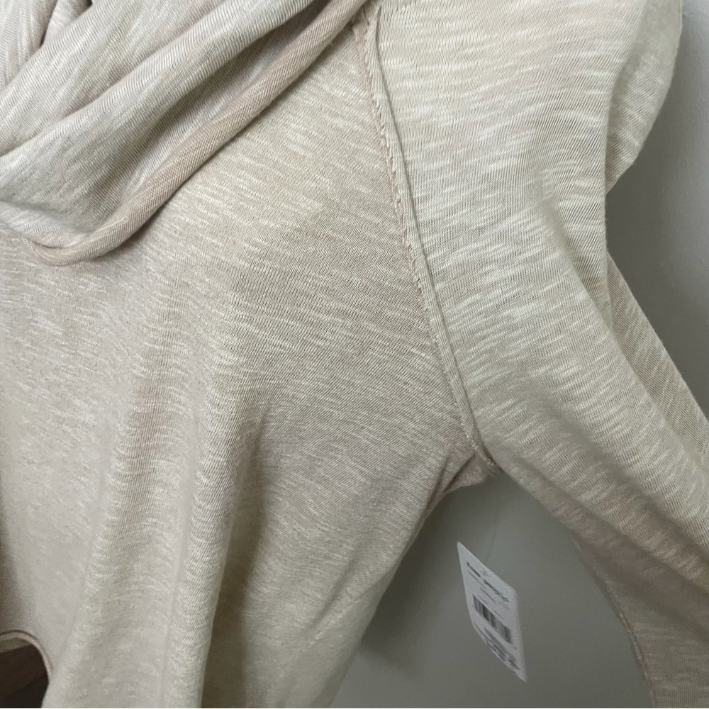 Free People Beach Top Tunic Two Body Corps Deux Cowl Relaxed Fit Lounge Oatmeal - Picture 6 of 15